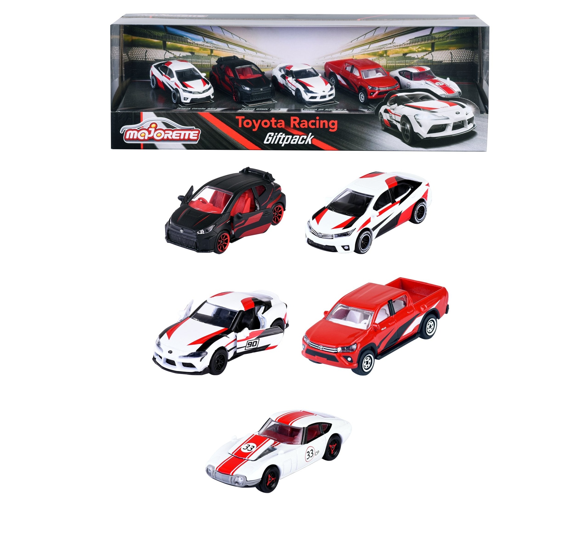 odoo-3467452074640-1767168627.jpg Majorette - Toyota Racing 5 Pieces Giftpack - Image 1