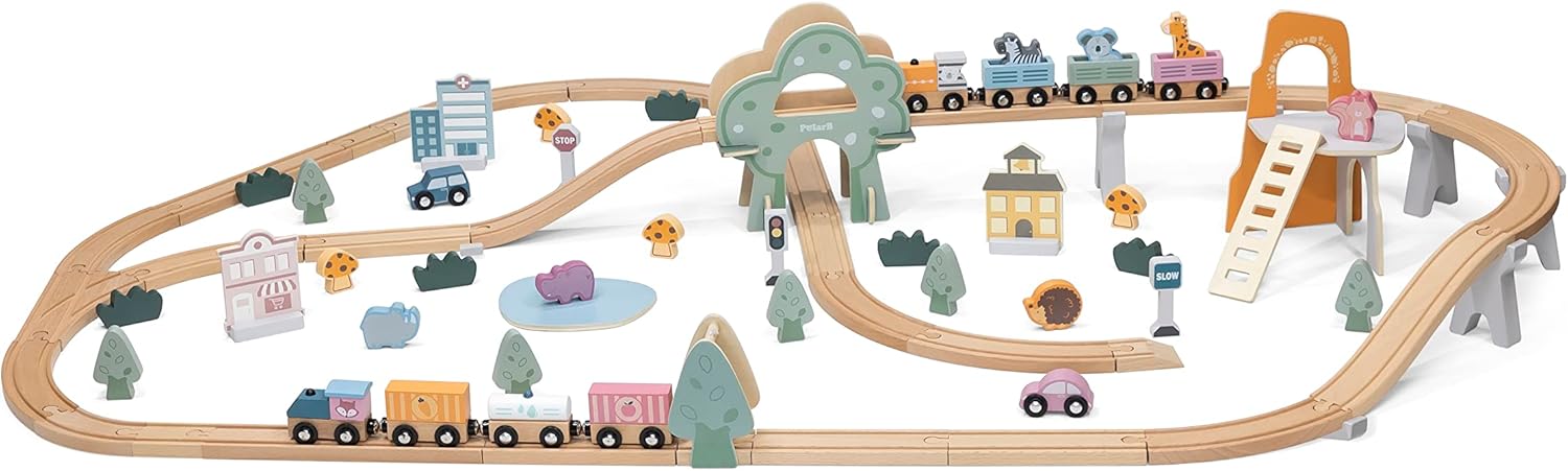 odoo-44067-1766943439.jpg Train Set 90Pcs - PolarB - الصورة 1