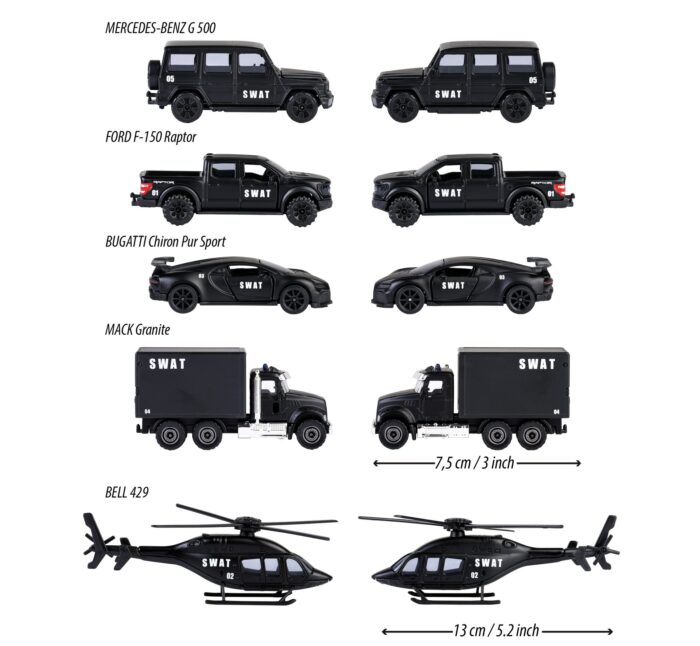 Majorette - SWAT Die-Cast Vehicle Playset - Black - 5pcs - Image 3