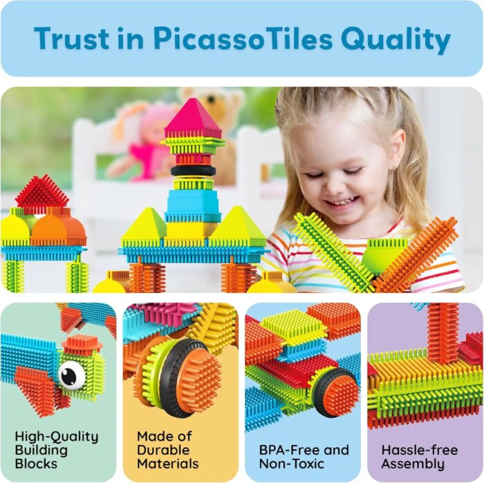 ⁦Hedgehog Building Block Set 240 pcs – PicassoTiles⁩ - الصورة ⁦4⁩