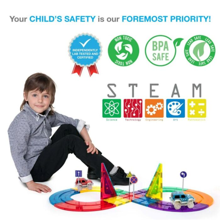 ⁦Picasso Tiles - Magnetic Race Track - 50 Pcs⁩ - الصورة ⁦4⁩