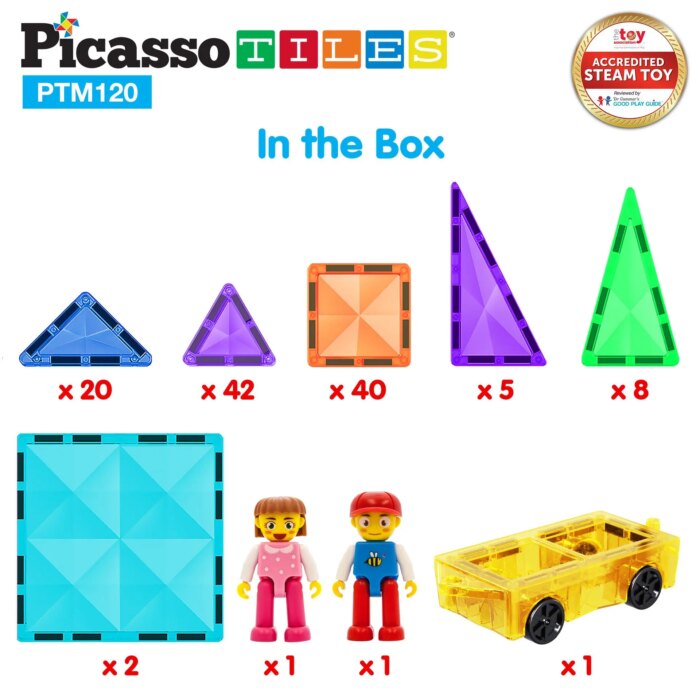 120 Piece Magnetic Tile Set – PicassoTiles - Image 4