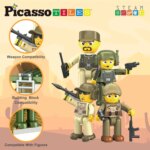 186 Piece Magnetic Military Combat Force Building Set – PicassoTiles - Image 2