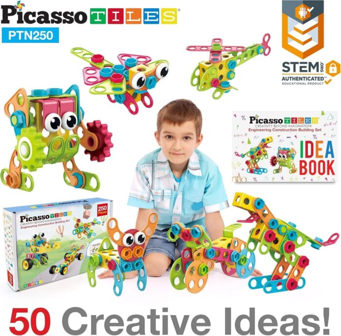 Engineering Construction Building Set 250 pcs – PicassoTiles - Image 4