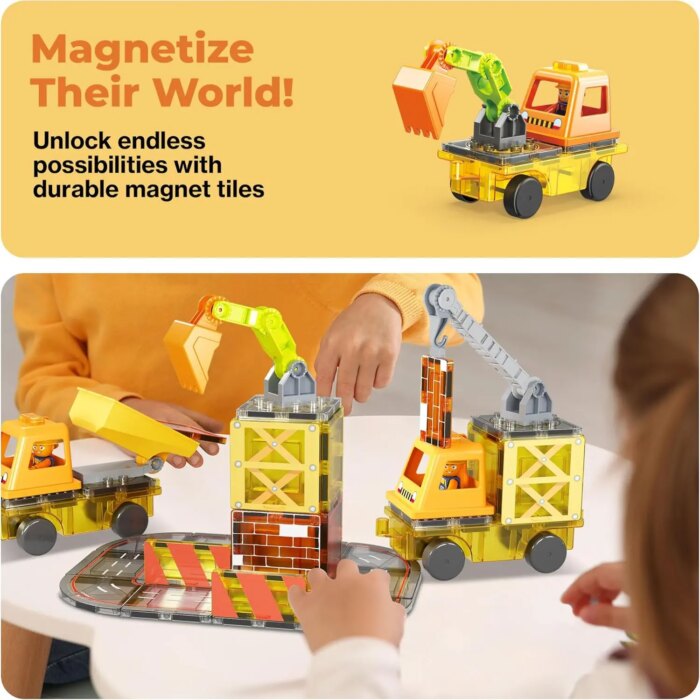 Magnetic Construction Truck Set 50 pcs – PicassoTiles - Image 7