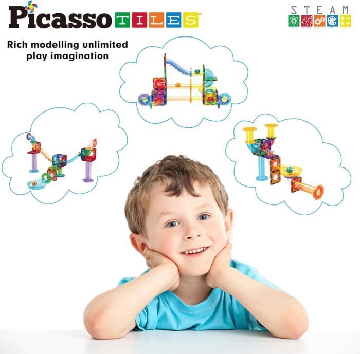Magnetic Marble Run Set 60 pcs – PicassoTiles - Image 8
