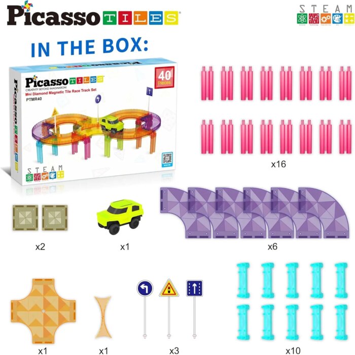 Magnetic Race Track Set 40 pcs – PicassoTiles - Image 7